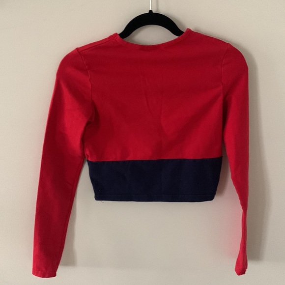 Fila Red Long Sleeve Cropped Top - Picture 4 of 5